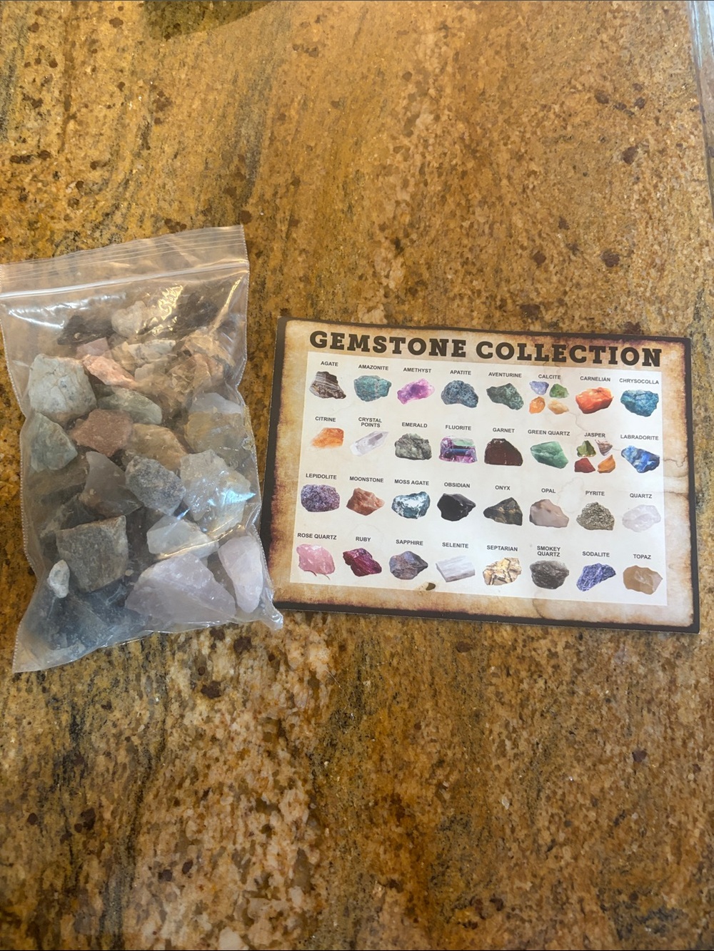 Gemstone Collection Display Card – Multicolor Rock Guide